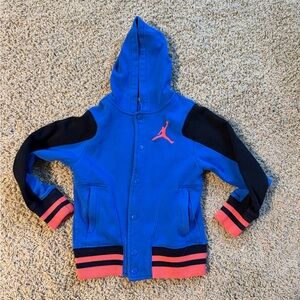 Jordan varsity snap front hooded jacket size youth 8-10